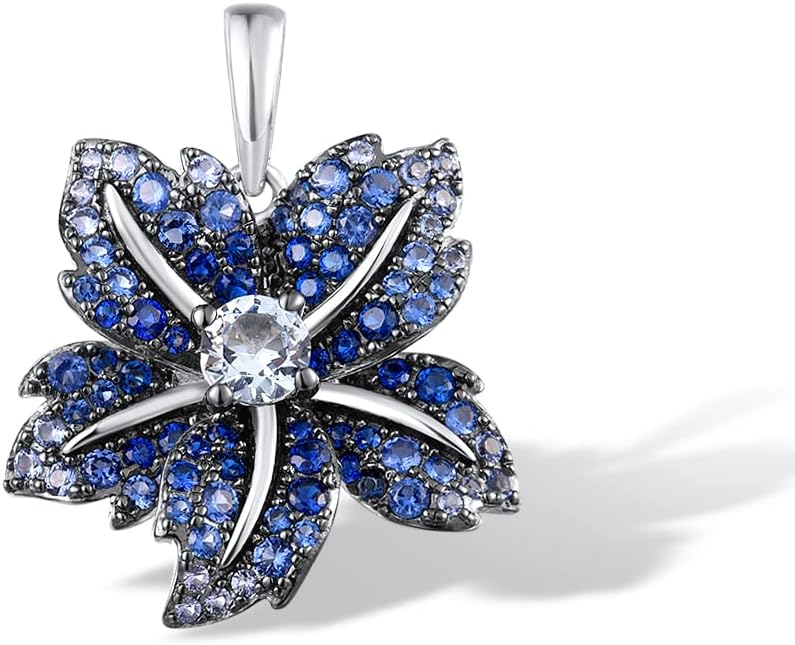 Santuzza Sterling Silver Gemstone Flower Pendant for Women - Image 1